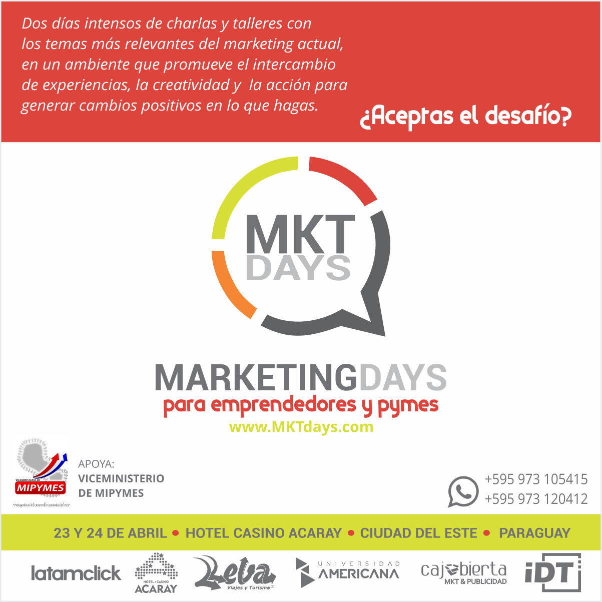 La primera edición de MarketingDays, se realizará los días 23 y 24 abril