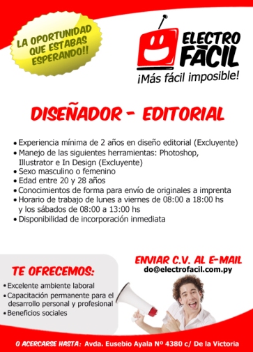 Oferta Laboral de Electro F&aacute;cil en Asuncion