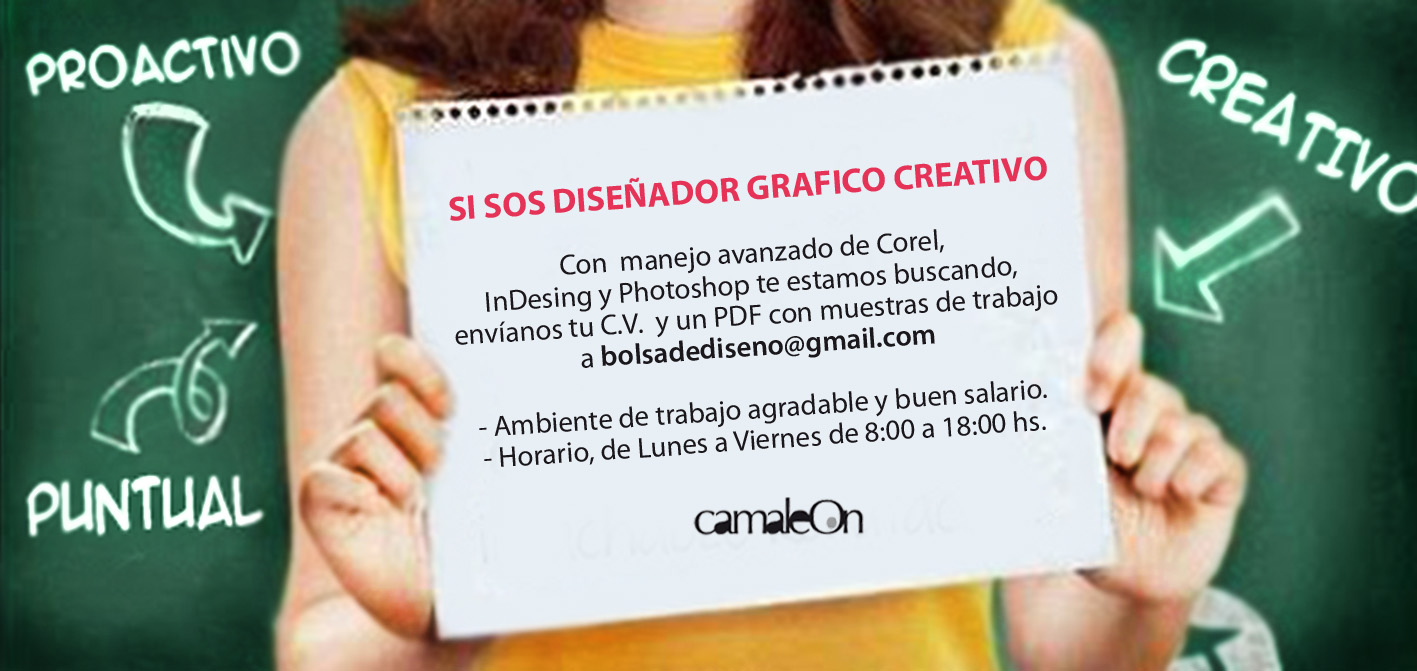 Oferta laboral para diseñador gráfico creativo Oferta laboral para diseñador gráfico creativo