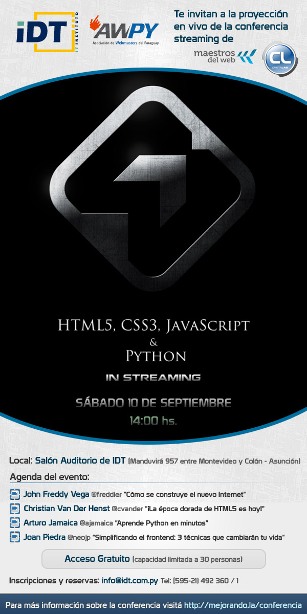 Te invitamos a seguir el evento de Mejorando.la Web desde Paraguay Te invitamos a seguir el evento de Mejorando.la Web desde Paraguay