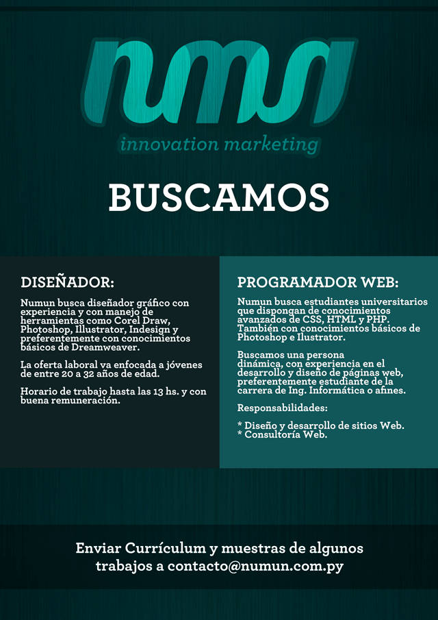 Oferta laboral para programador web