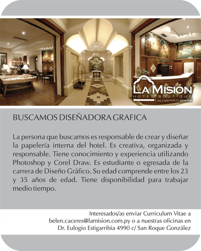 Oferta laboral para diseñadora grafica Oferta laboral para diseñadora grafica