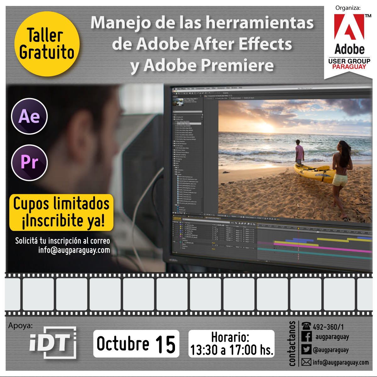 Taller gratuito de After Effects y Adobe Premiere