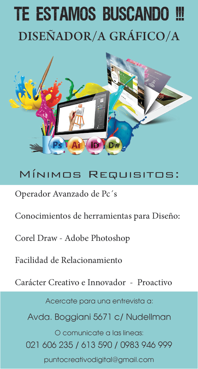 Oferta Laboral - Diseñador Gráfico 2019