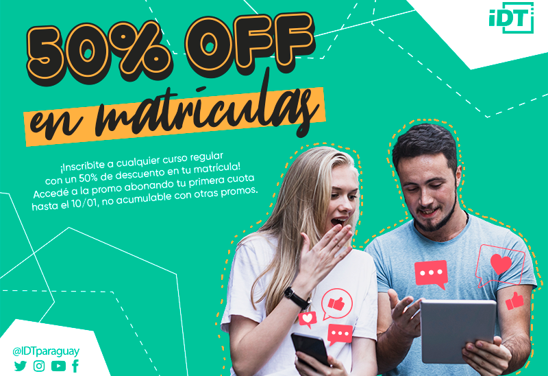 50 descuento matricula enero 2020